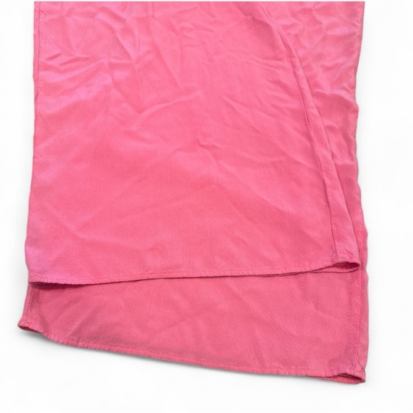 Canvas Wide Leg Pant Size Large Pink Elastic Waist Adjustable Drawstring Flowy - Picture 2 of 10